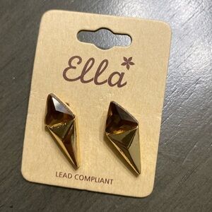Ella Amber & Gold Earrings